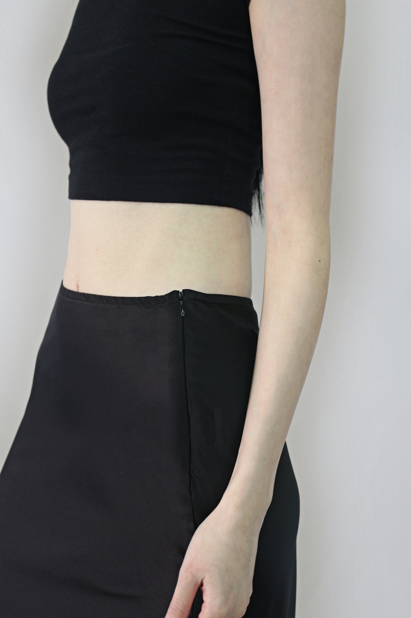 Satin Skirt in Black