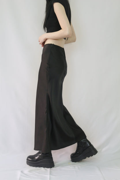 Satin Skirt in Black